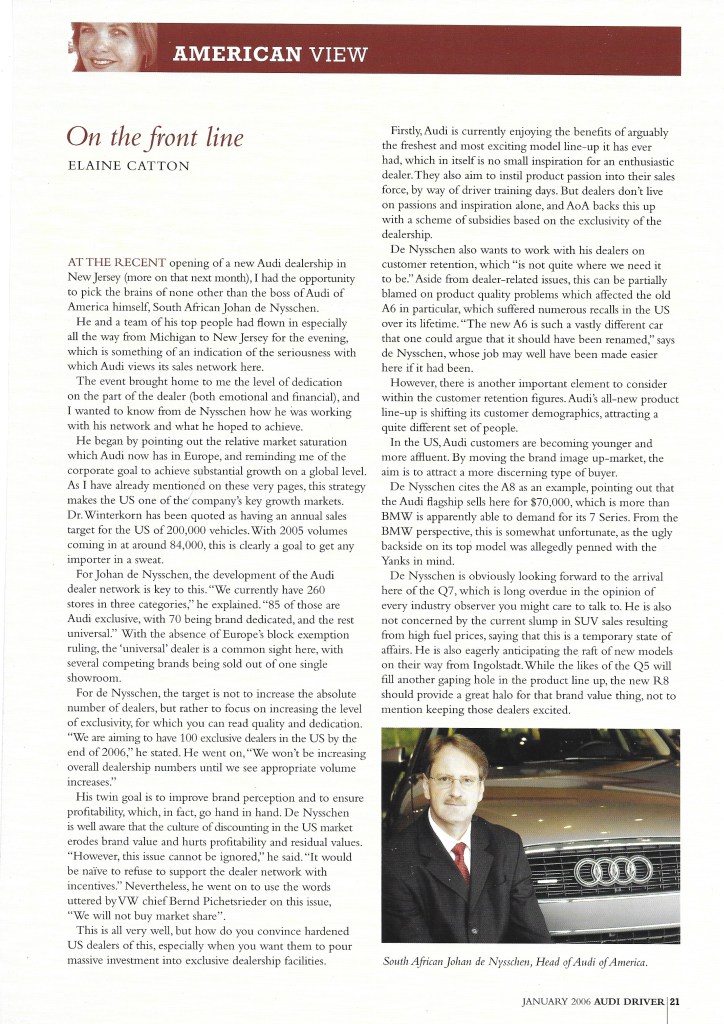 Jan 2006 - Johan de Nysschen